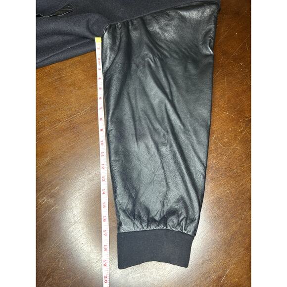 VTG 90s OGNER Motorcars Porche/Ferrari Jeff Hamilton Wool Leather Jacket - Picture 10 of 16